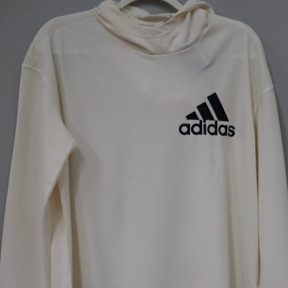 Adidas Logo Print Hooded LS Thumbhole T Shirt L - Picture 1 of 5